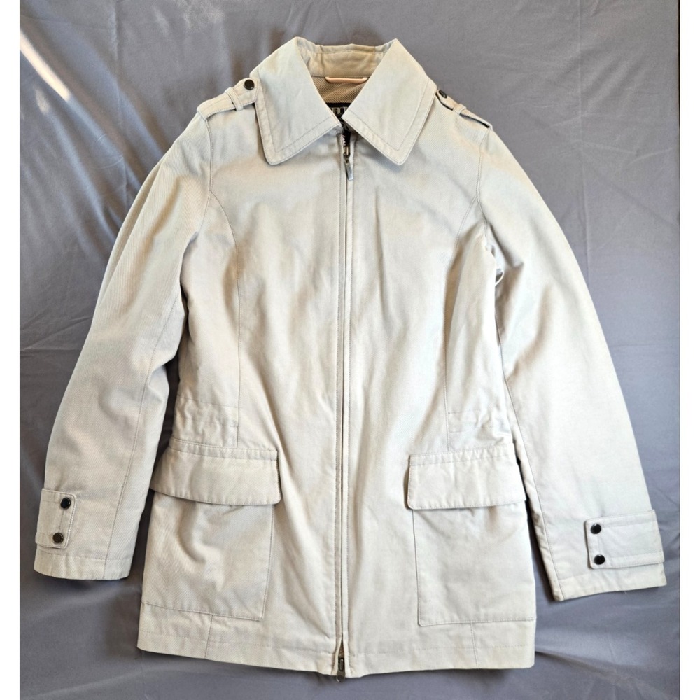 Vintage Pacific Trail Beige Line Trench Coat Windbreaker Mid-length Quiet Luxury